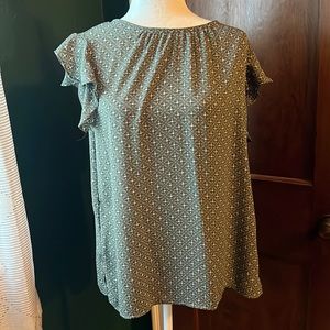 GREEN PRINT LOFT SLEEVELESS TOP